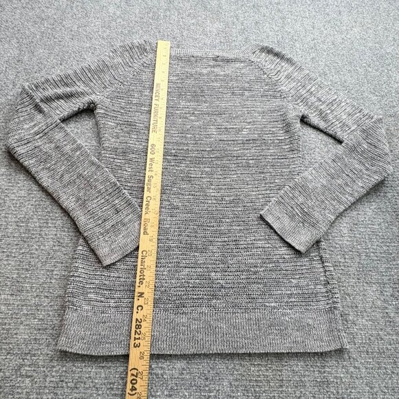 Loft Sweater Womens‎ Medium Gray Knit Neutral Minimalist Academia Classic Preppy - Picture 9 of 12
